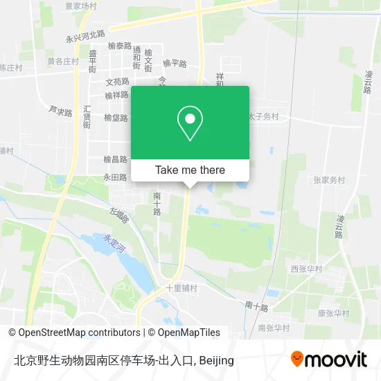 北京野生动物园南区停车场-出入口 map
