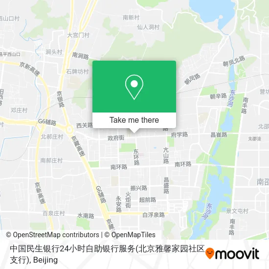 中国民生银行24小时自助银行服务(北京雅馨家园社区支行) map