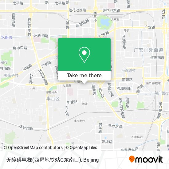 无障碍电梯(西局地铁站C东南口) map