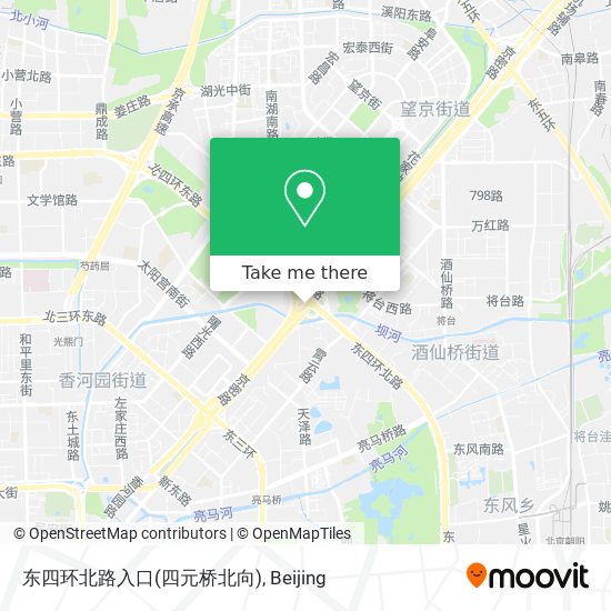 东四环北路入口(四元桥北向) map