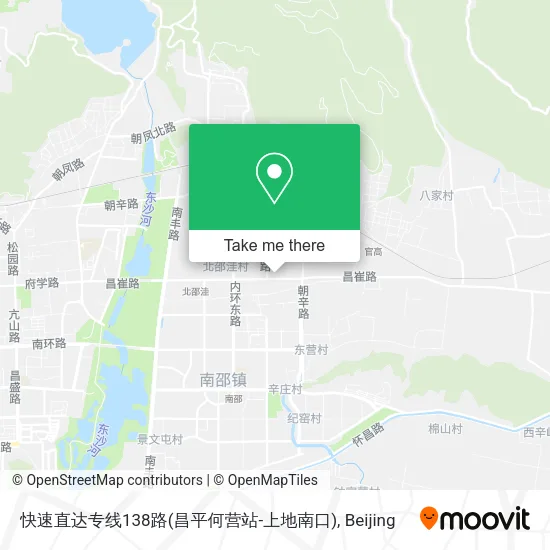 快速直达专线138路(昌平何营站-上地南口) map