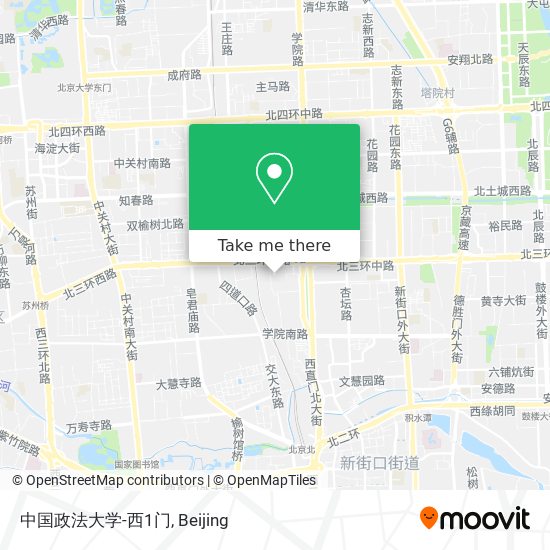 中国政法大学-西1门 map