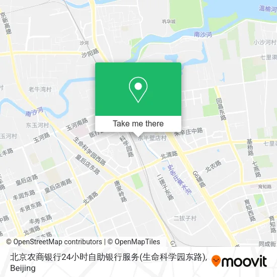 北京农商银行24小时自助银行服务(生命科学园东路) map