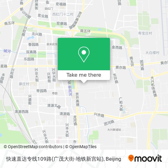 快速直达专线109路(广茂大街-地铁新宫站) map