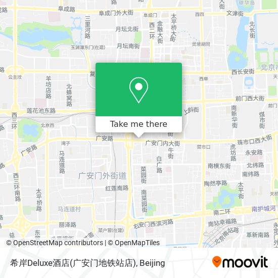 希岸Deluxe酒店(广安门地铁站店) map