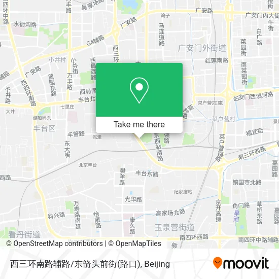 西三环南路辅路/东箭头前街(路口) map