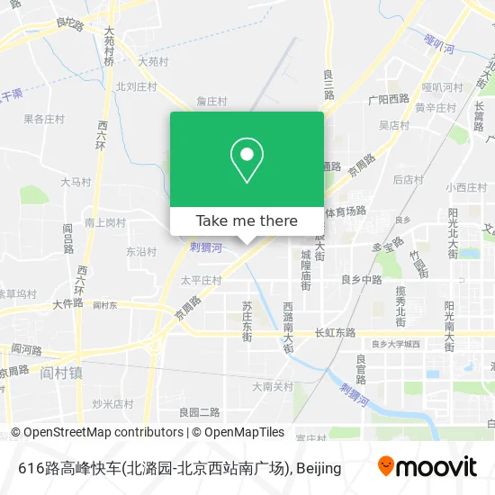 616路高峰快车(北潞园-北京西站南广场) map