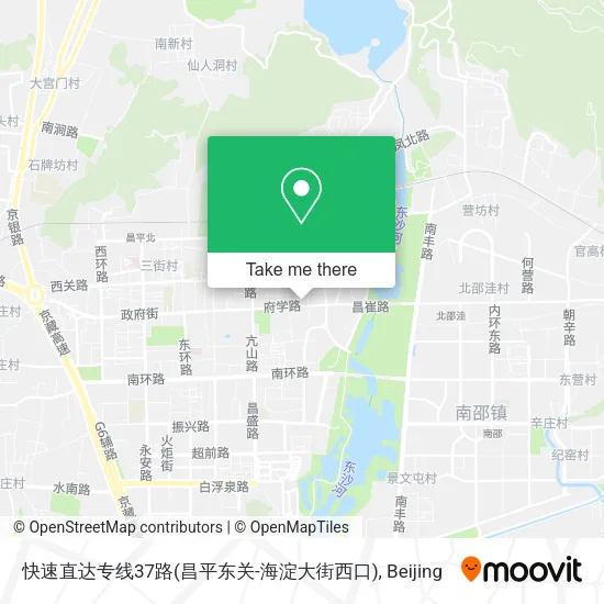 快速直达专线37路(昌平东关-海淀大街西口) map