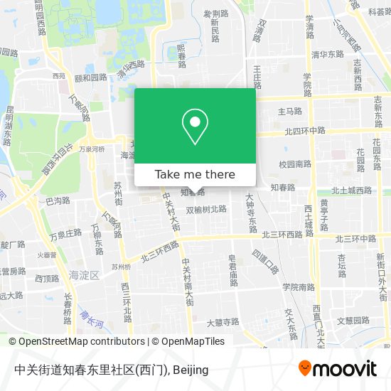 中关街道知春东里社区(西门) map