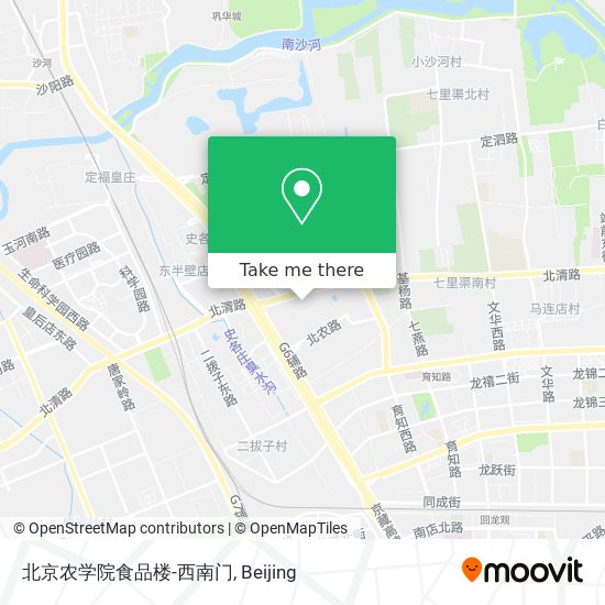 北京农学院食品楼-西南门 map