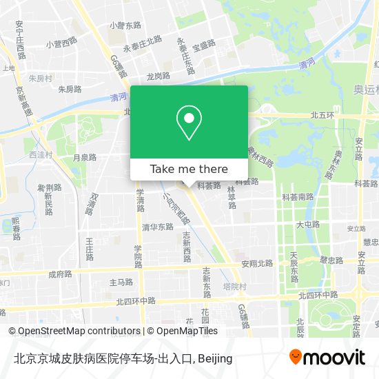 北京京城皮肤病医院停车场-出入口 map