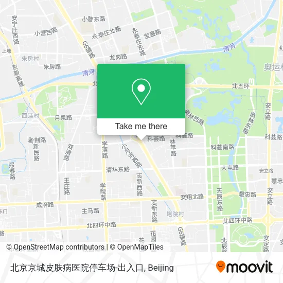 北京京城皮肤病医院停车场-出入口 map