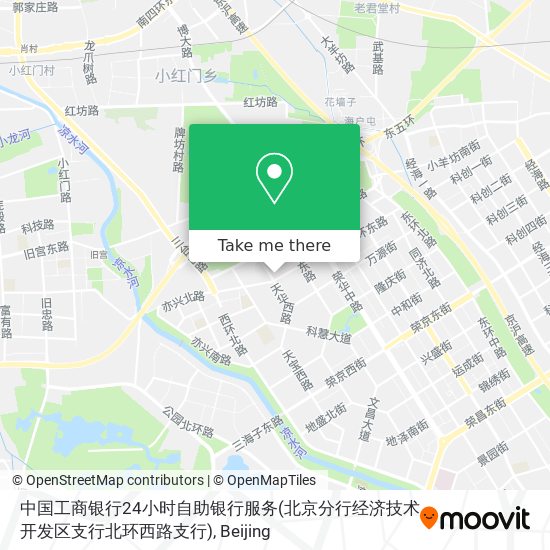 中国工商银行24小时自助银行服务(北京分行经济技术开发区支行北环西路支行) map