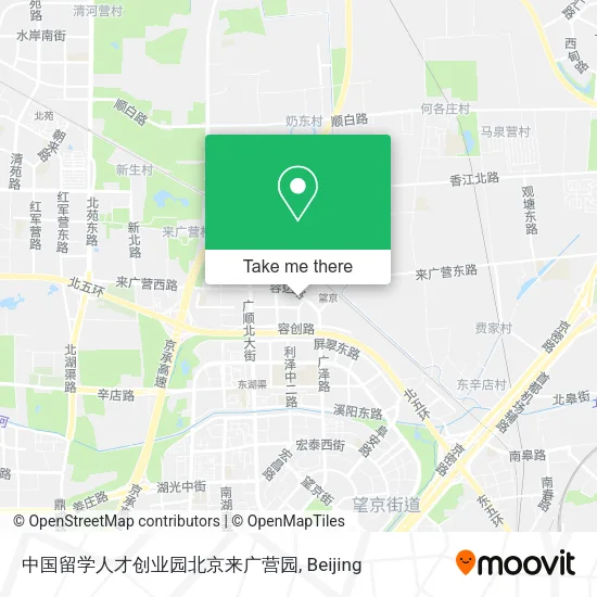 中国留学人才创业园北京来广营园 map
