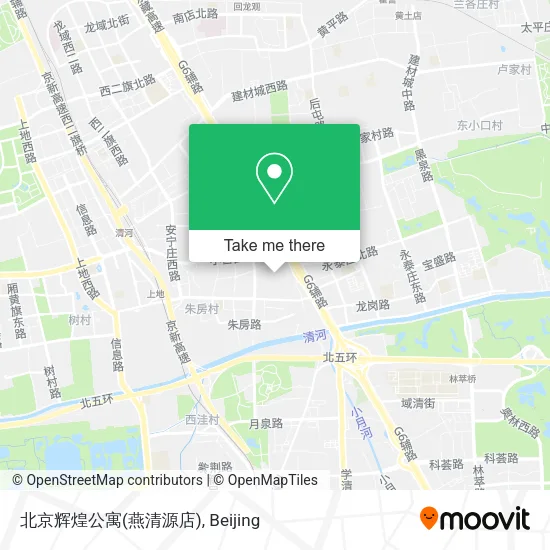 北京辉煌公寓(燕清源店) map