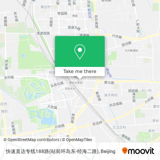 快速直达专线188路(站前环岛东-经海二路) map