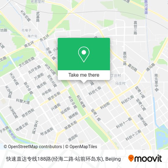 快速直达专线188路(经海二路-站前环岛东) map