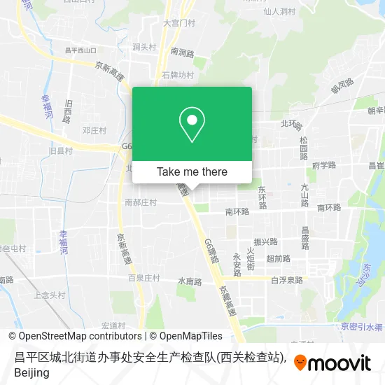昌平区城北街道办事处安全生产检查队(西关检查站) map