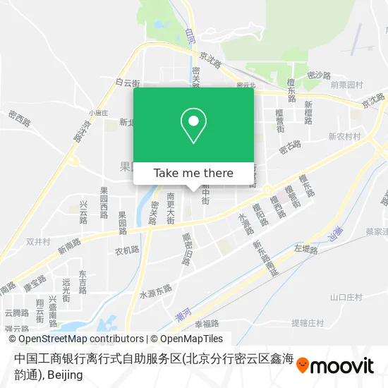中国工商银行离行式自助服务区(北京分行密云区鑫海韵通) map