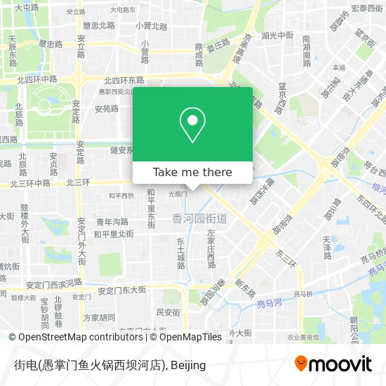 街电(愚掌门鱼火锅西坝河店) map