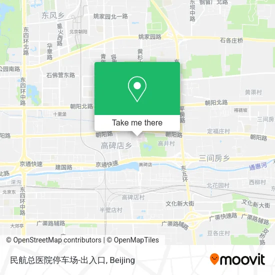 民航总医院停车场-出入口 map