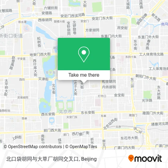 北口袋胡同与大草厂胡同交叉口 map