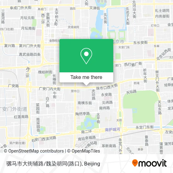 骡马市大街辅路/魏染胡同(路口) map
