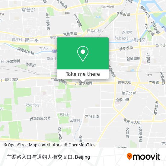 广渠路入口与通朝大街交叉口 map