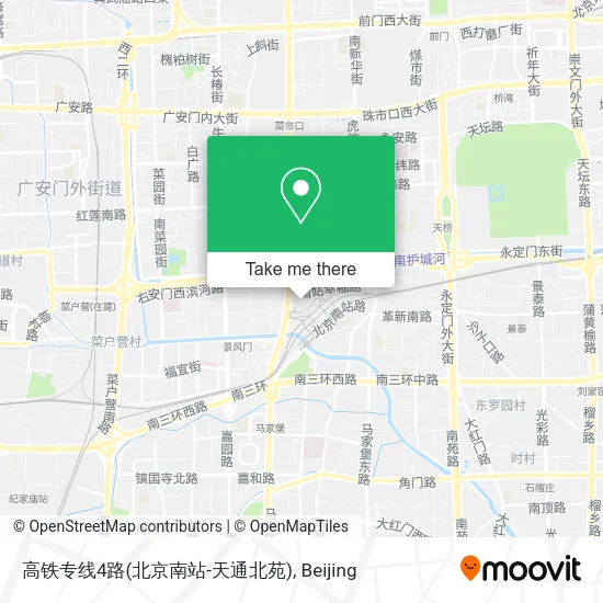 高铁专线4路(北京南站-天通北苑) map