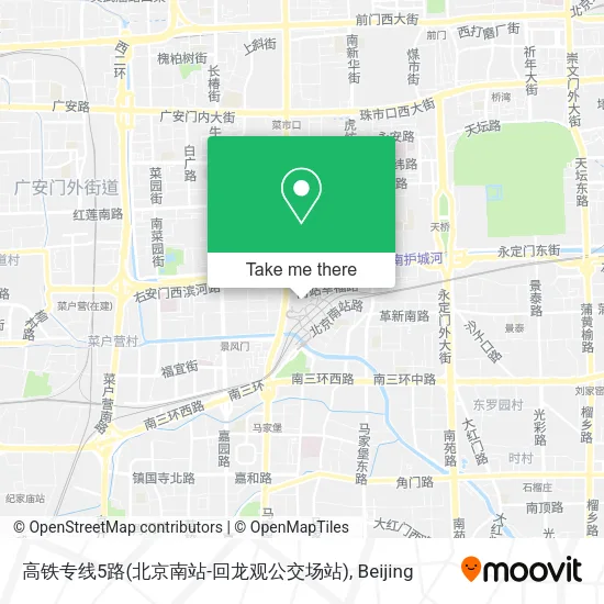 高铁专线5路(北京南站-回龙观公交场站) map