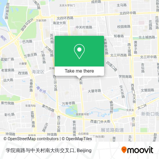学院南路与中关村南大街交叉口 map