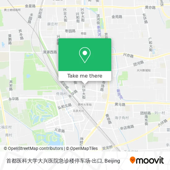 首都医科大学大兴医院急诊楼停车场-出口 map