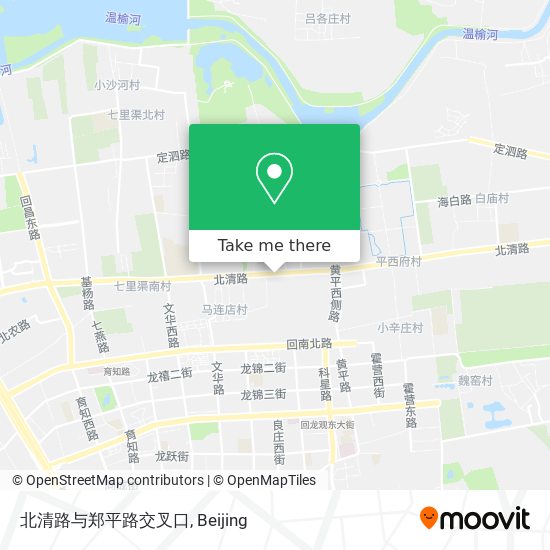 北清路与郑平路交叉口 map