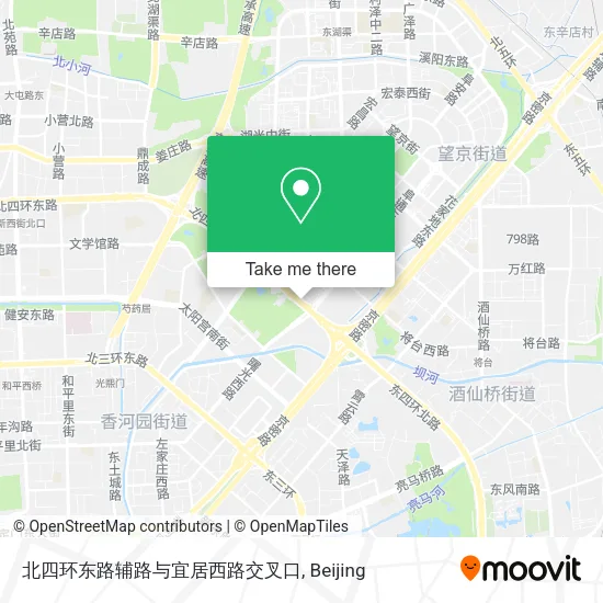 北四环东路辅路与宜居西路交叉口 map