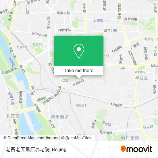 老吾老五里店养老院 map