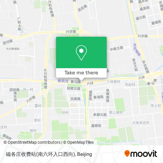 磁各庄收费站(南六环入口西向) map