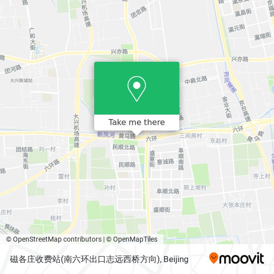 磁各庄收费站(南六环出口志远西桥方向) map