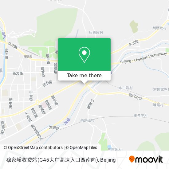 穆家峪收费站(G45大广高速入口西南向) map