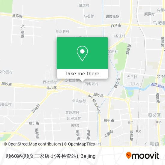 顺60路(顺义三家店-北务检查站) map
