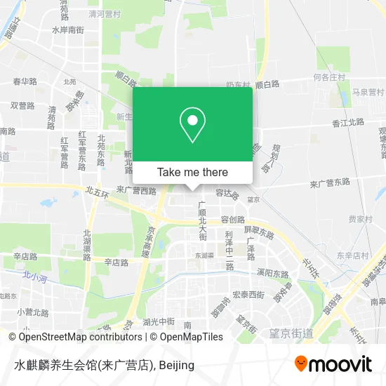 水麒麟养生会馆(来广营店) map