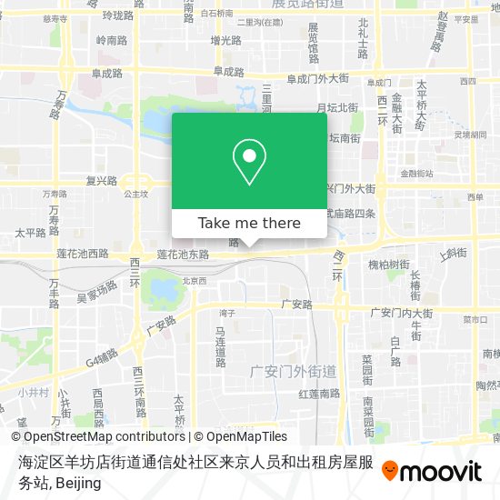 海淀区羊坊店街道通信处社区来京人员和出租房屋服务站 map