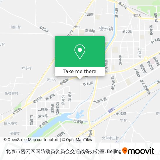 北京市密云区国防动员委员会交通战备办公室 map