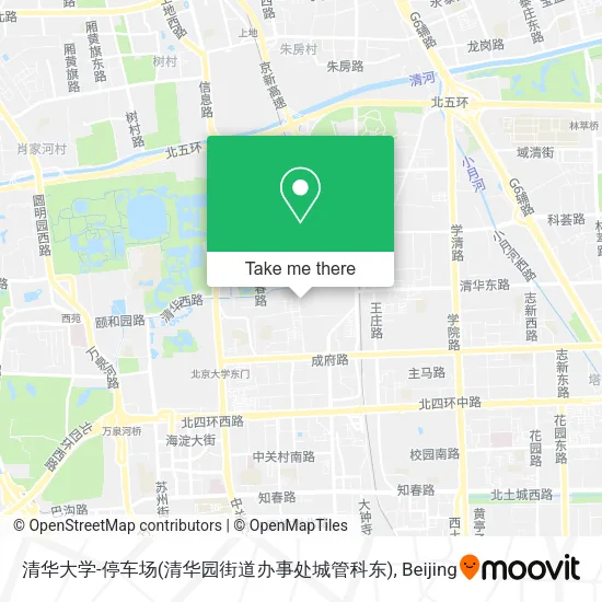 清华大学-停车场(清华园街道办事处城管科东) map