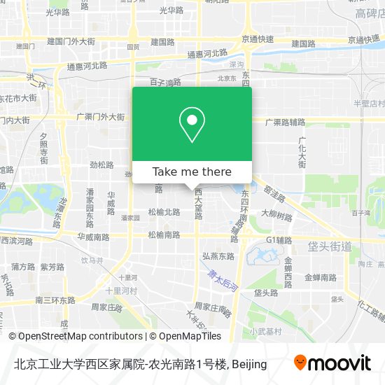 北京工业大学西区家属院-农光南路1号楼 map