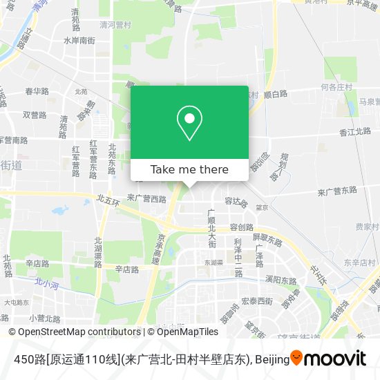 450路[原运通110线](来广营北-田村半壁店东) map