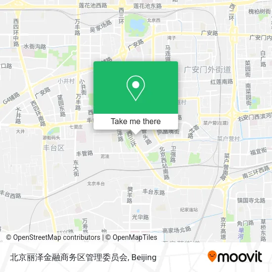 北京丽泽金融商务区管理委员会 map