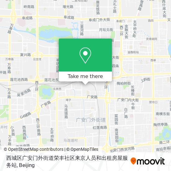 西城区广安门外街道荣丰社区来京人员和出租房屋服务站 map