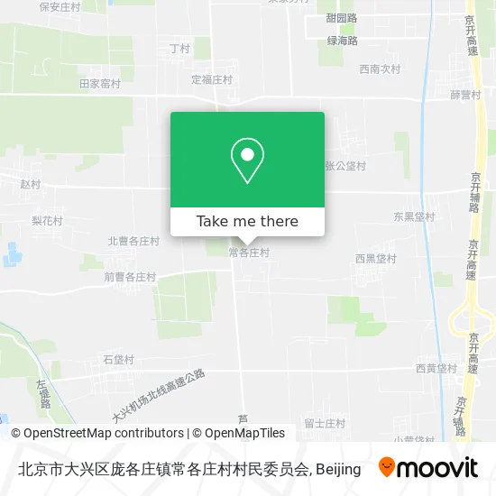 北京市大兴区庞各庄镇常各庄村村民委员会 map