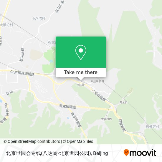 北京世园会专线(八达岭-北京世园公园) map