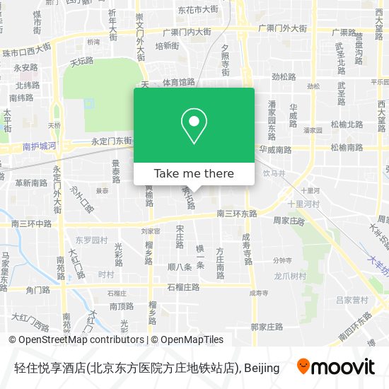 轻住悦享酒店(北京东方医院方庄地铁站店) map